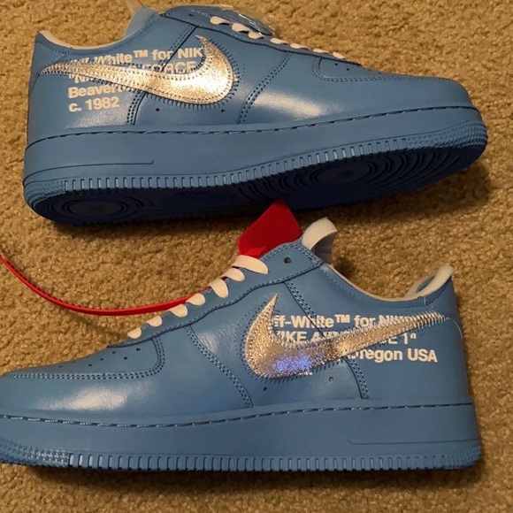 Off White Nike Air Force One University Blue - Picture 5 of 6